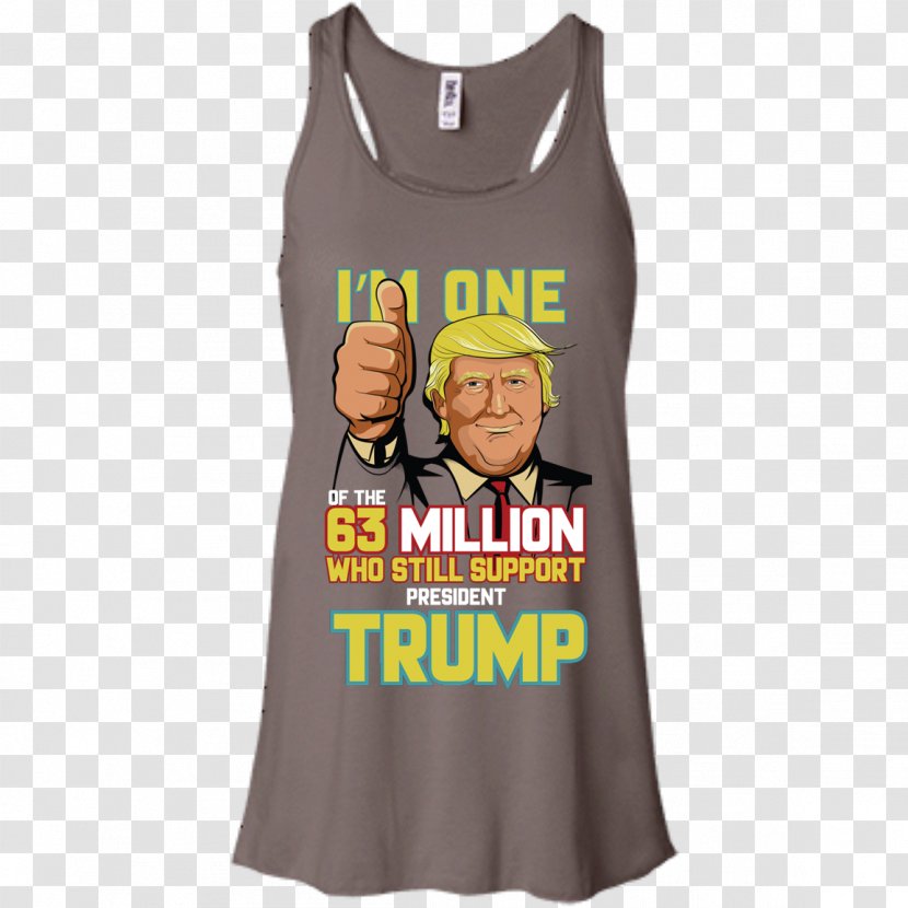 T-shirt Sleeveless Shirt Gilets Product - Yellow - Trump Supporters Transparent PNG