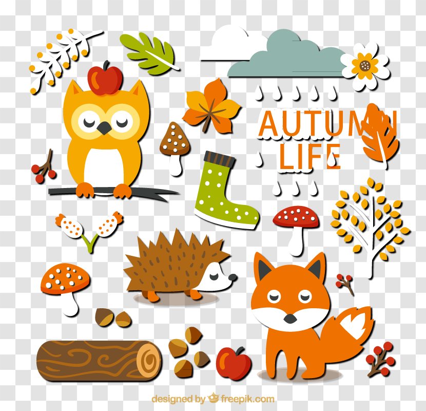 20 Paragraph Autumn Forest Elements Stickers Vector Material - Produce - Clip Art Transparent PNG