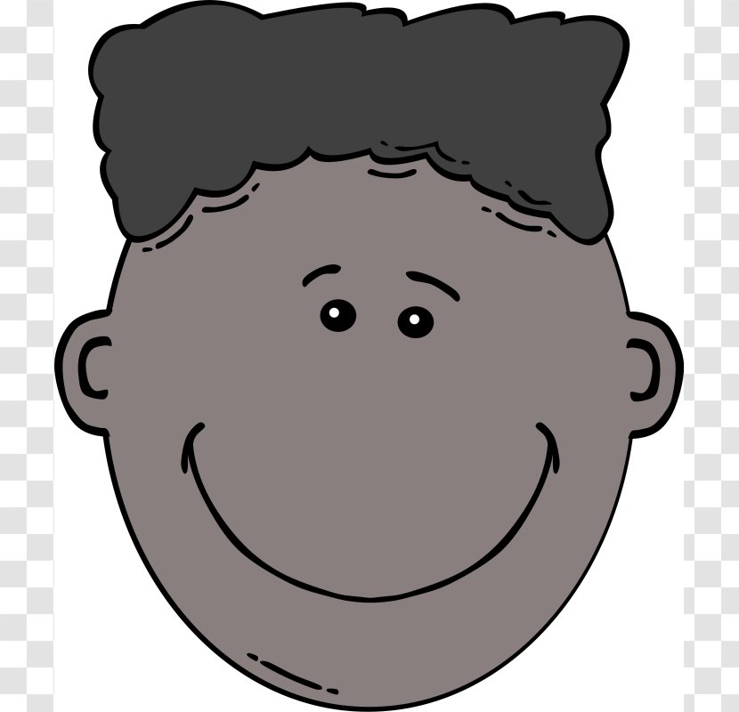 Smiley Face Clip Art - Snout - Cartoon Black Boy Transparent PNG