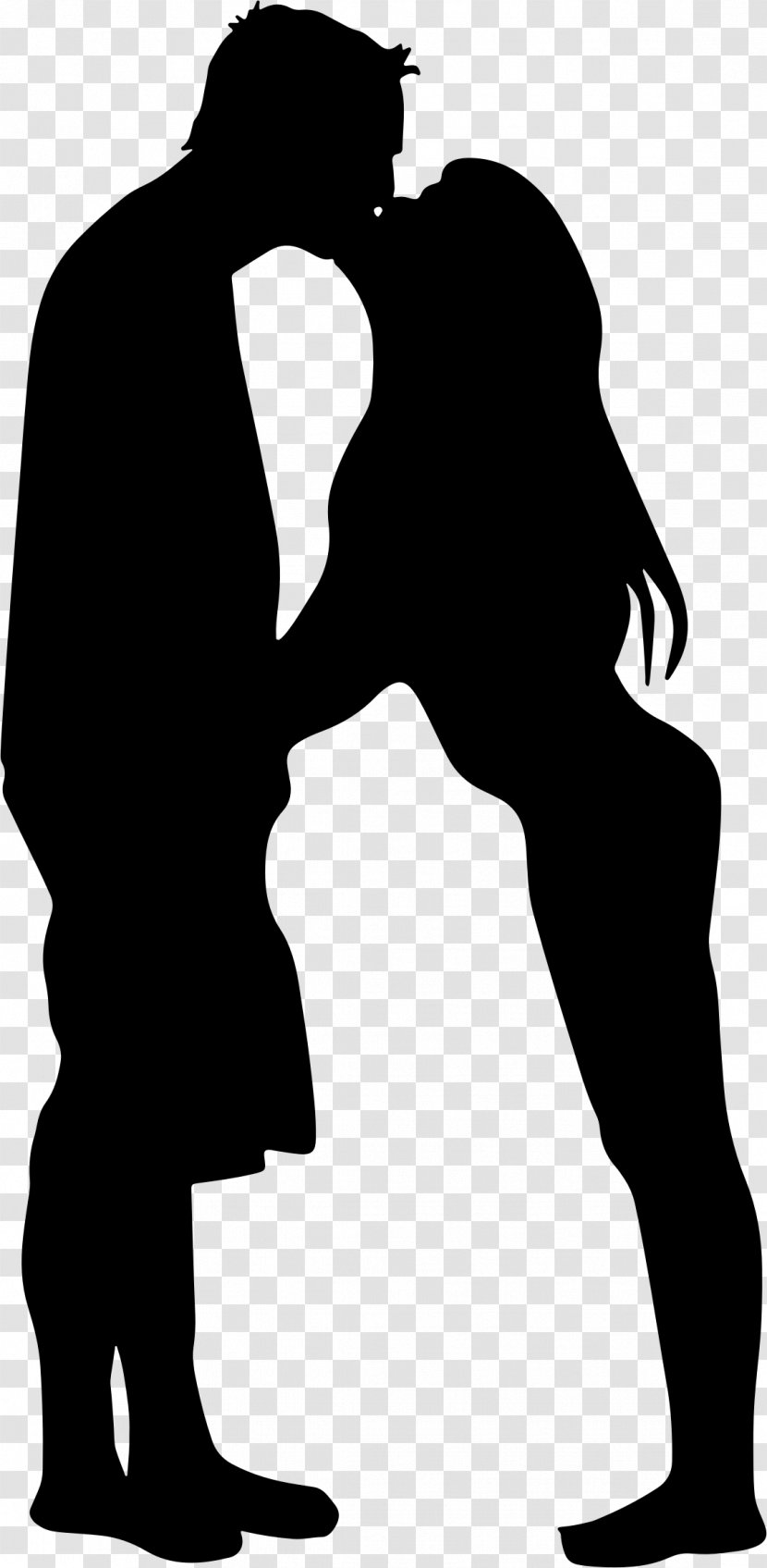 Kiss Silhouette Intimate Relationship - Monochrome Photography - Couple Transparent PNG