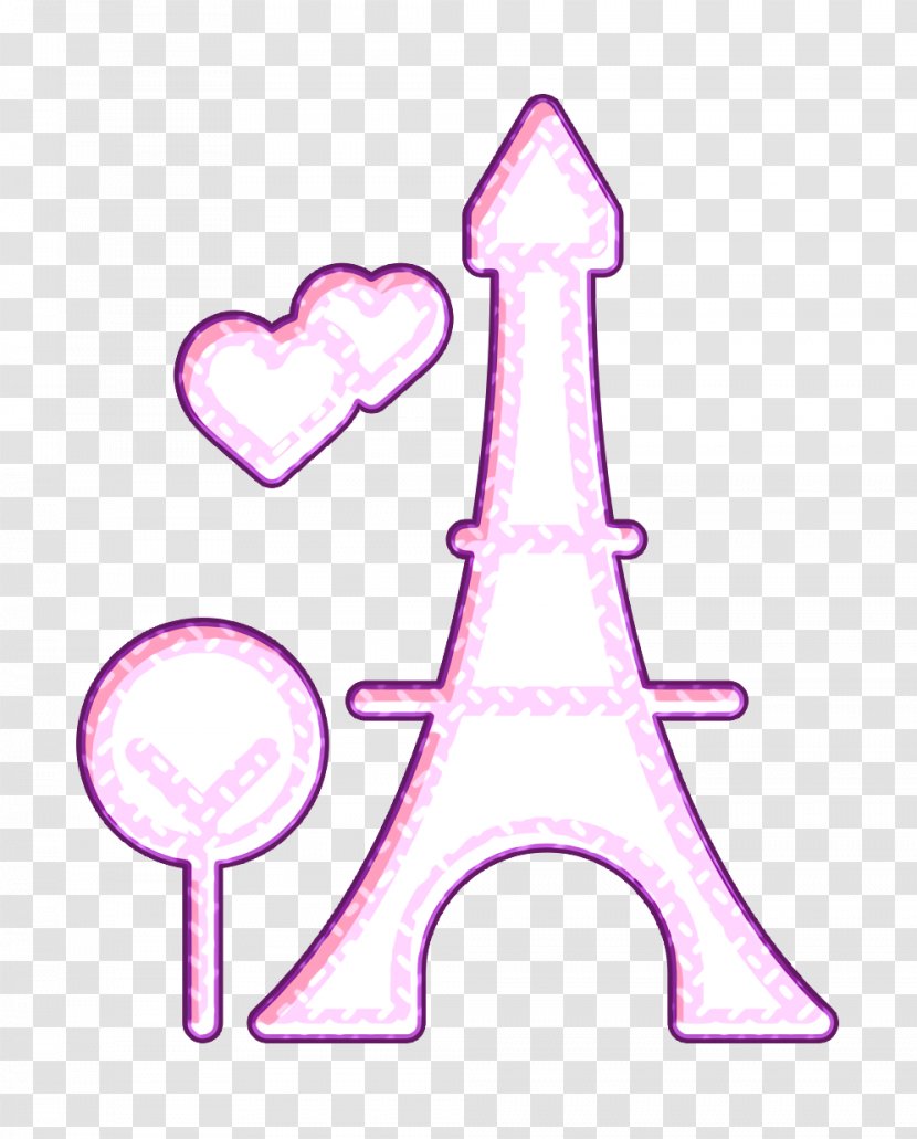 Eiffeltower Icon Hearts Love - Paris - Neon Transparent PNG