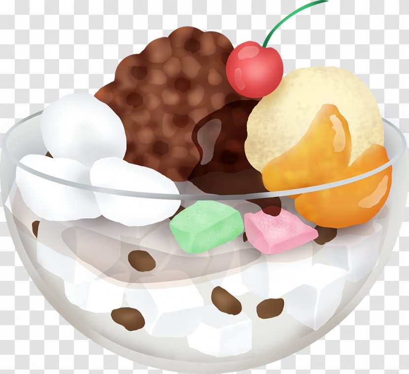 Ice Cream Sundae Anmitsu Gelato - Hand-painted Fruit Transparent PNG