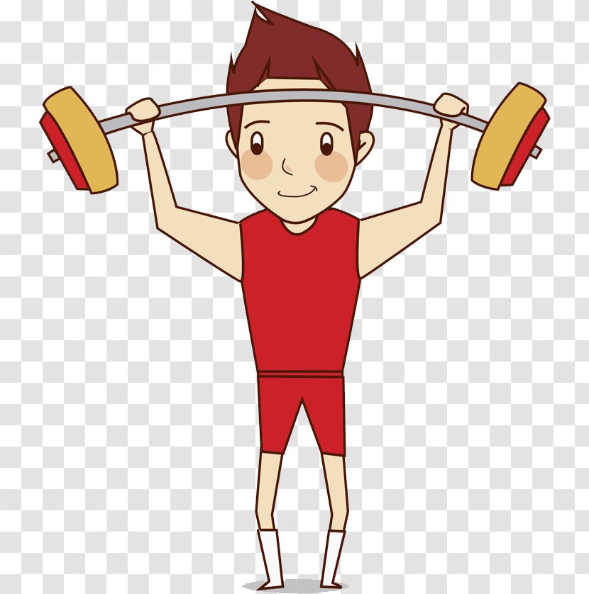 Cartoon Clip Art - Red - Fitness Boy Transparent PNG
