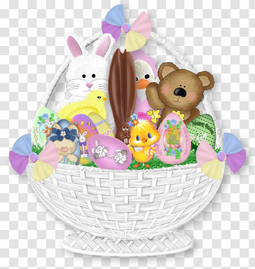 Easter Bunny Gift Basket Clip Art - Clipart Picture Transparent PNG