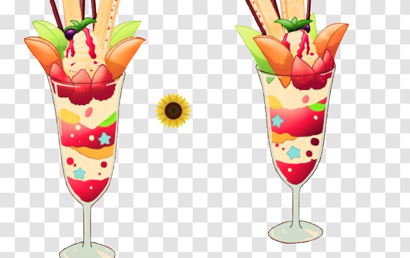 Sundae Parfait Ice Cream Strawberry - Watercolor Transparent PNG