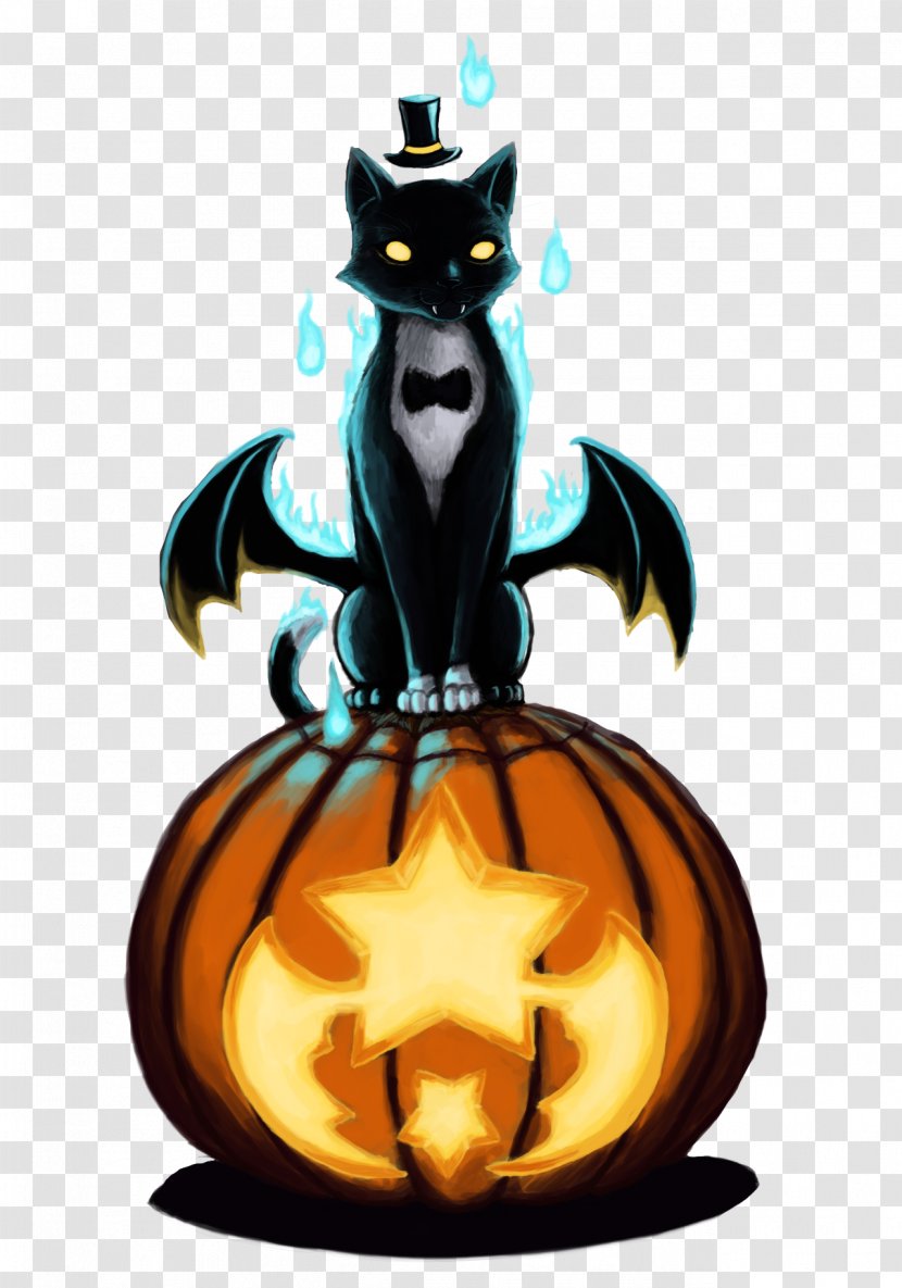 Cat Jack-o'-lantern Drawing Pumpkin Art Image - Calabaza Transparent PNG