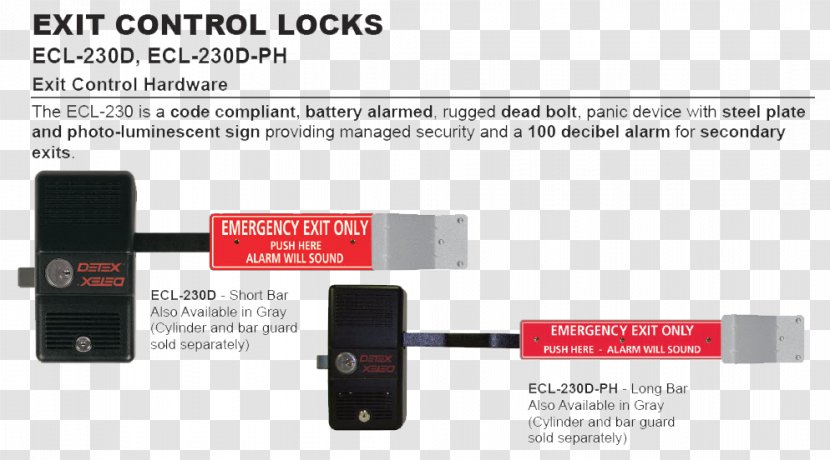 Detex Corporation Exit Control Lock Emergency Dead Bolt - Both Side Transparent PNG