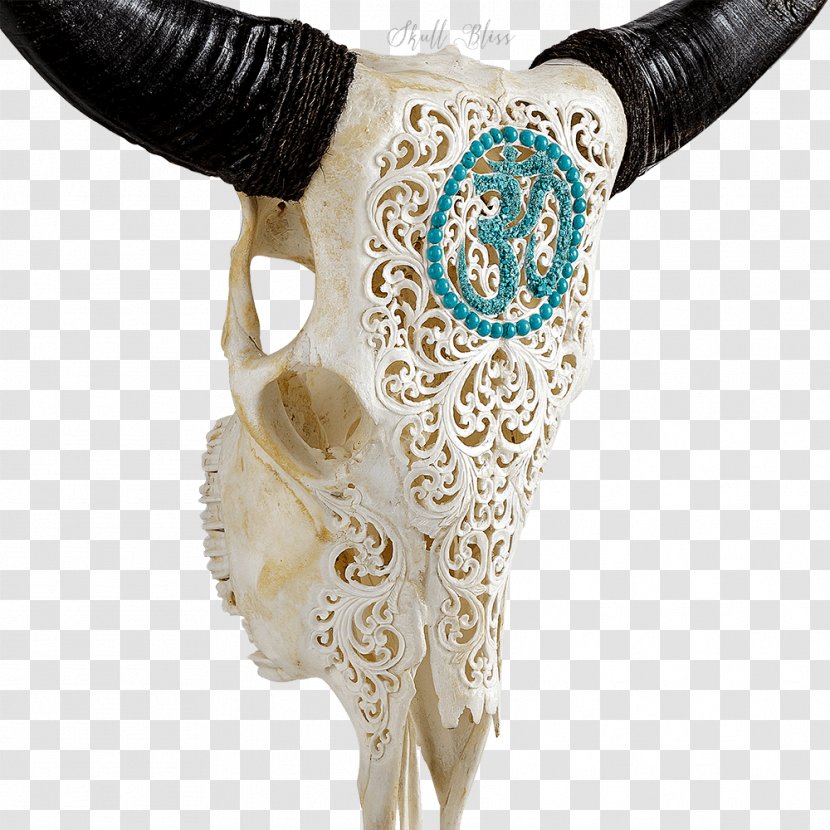 Animal Skulls Turquoise Cattle XL Horns - Skull Transparent PNG