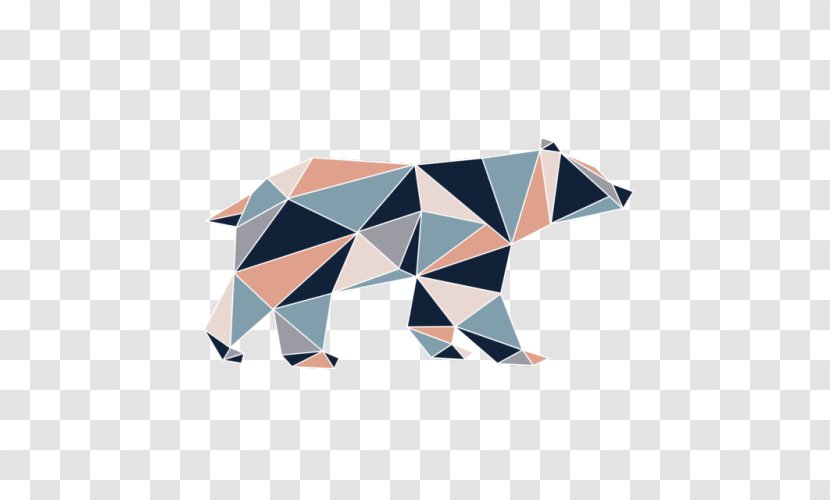 Polar Bear Geometry Triangle - Watercolor Painting - Geomatric Transparent PNG