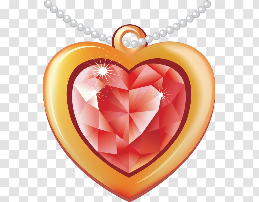Necklace Heart Icon - Color Heart-shaped Diamonds Transparent PNG