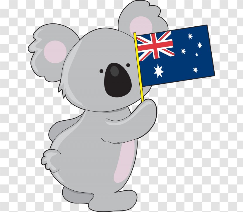 Koala Flag Of Australia Clip Art - Cartoon Transparent PNG