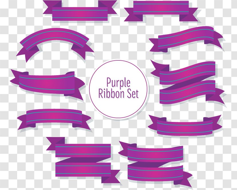 Purple Ribbon Design Vector Material - Violet - Brand Transparent PNG
