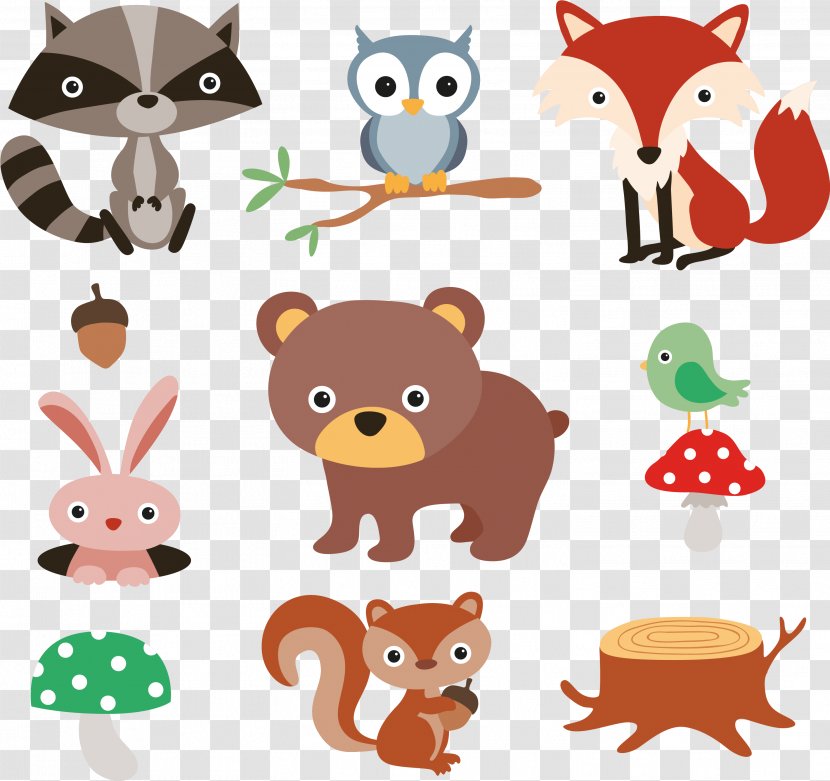 Vector Graphics Clip Art Animal Squirrel - Raccoon Cartoon Fictional Character Transparent PNG