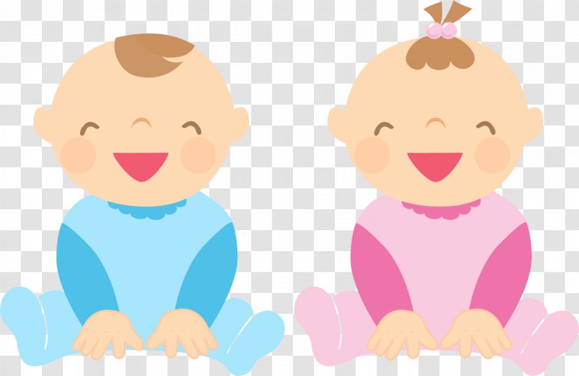 Twin Birth Infant Clip Art - Cartoon - Happy Twins Transparent PNG