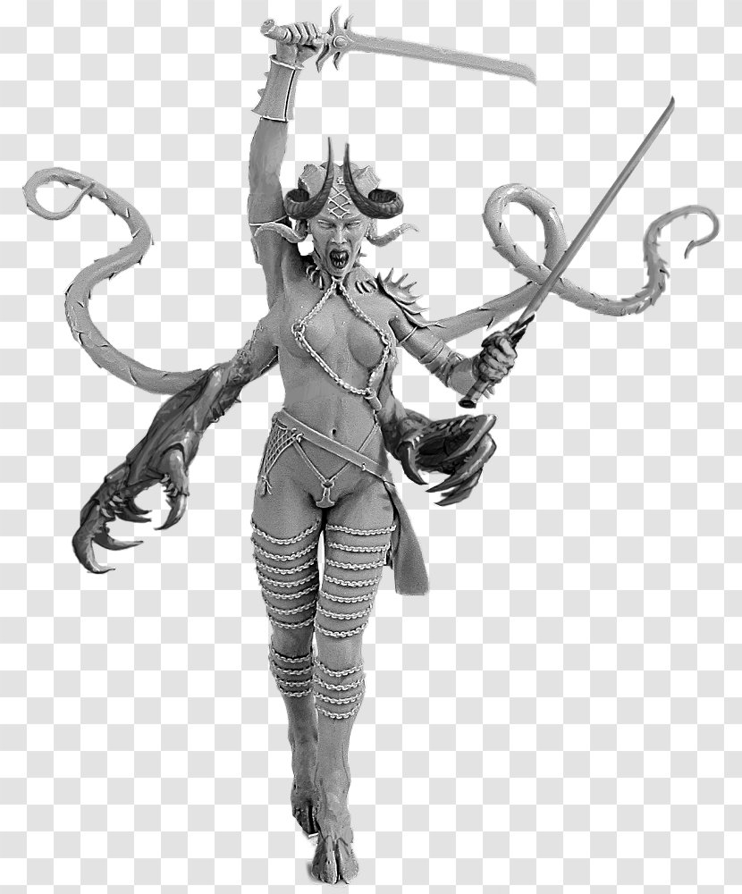 Demon Miniature Figure YouTube Legendary Creature Game - Cold Weapon Transparent PNG