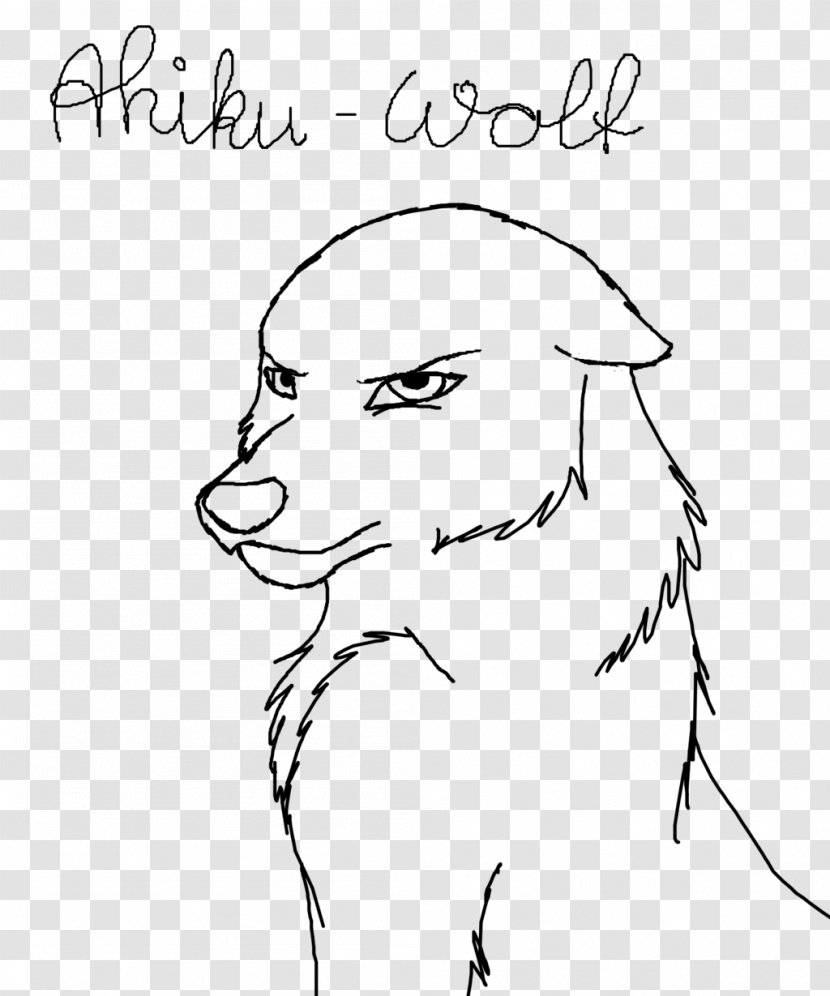 Line Art Dog Drawing Photography - Flower - Cartoon Wolf Transparent PNG
