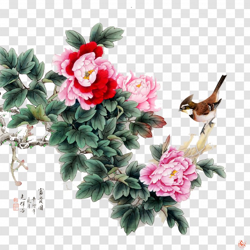 Painting Poster - Hand-painted Birds And Flowers Transparent PNG