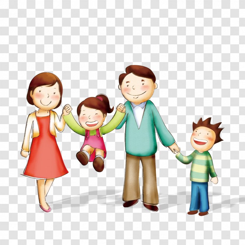 Cartoon Family Child Happiness - Heart - A Of Four Transparent PNG