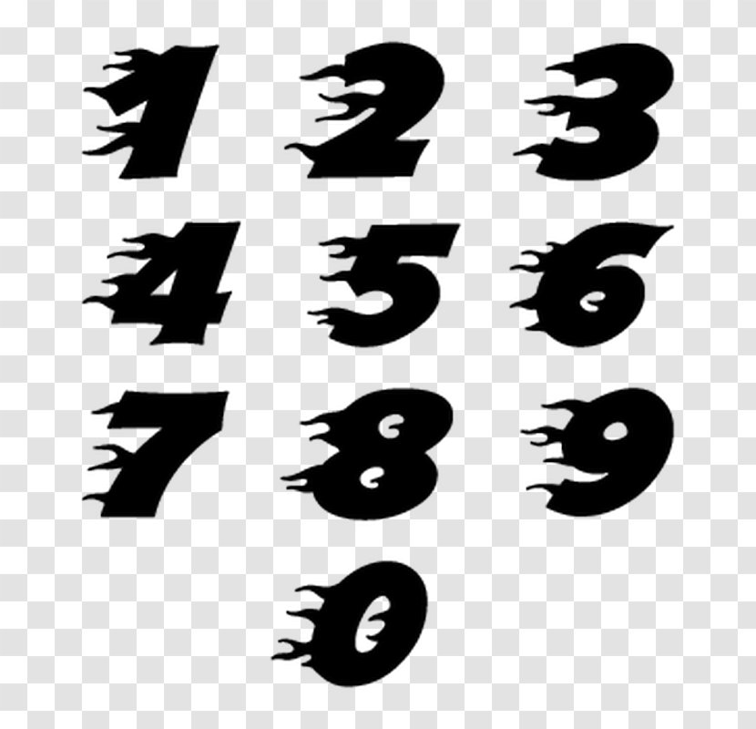 Number Numerical Digit Color Logo White - Fi - Flame Numbers Transparent PNG