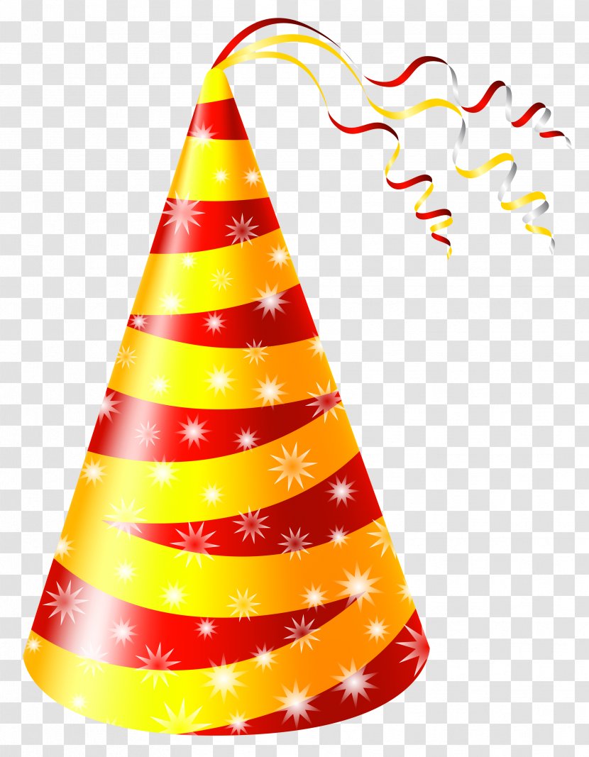 Birthday Party Hat Clip Art - Cake - Yellow And Red Clipart Image Transparent PNG
