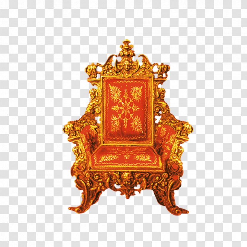 Chair Throne Clip Art - Golden Transparent PNG