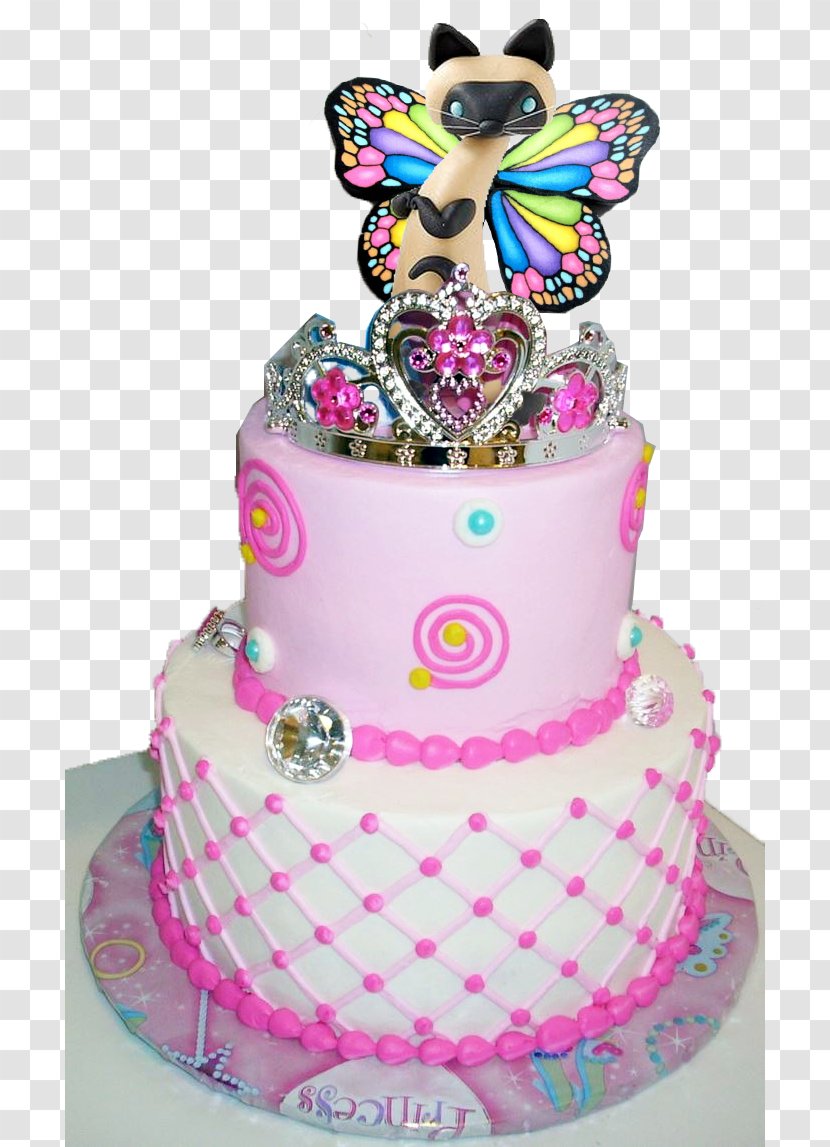 Birthday Cake Princess Cakes And Cupcakes Layer Wedding - Fondant Icing Transparent PNG