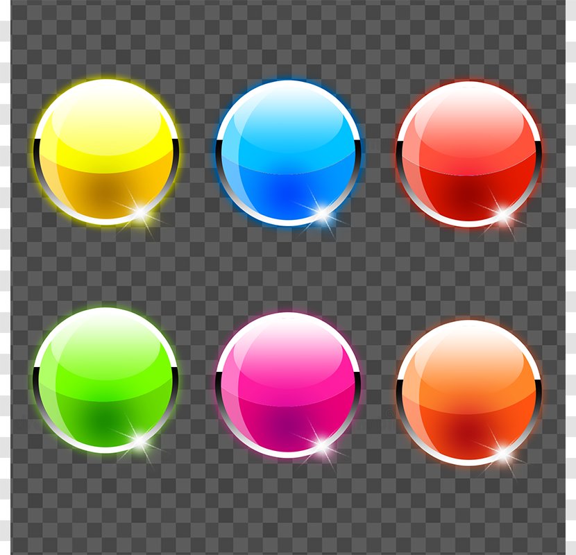Yellow - Orange - Colorful Shining Buttons PSD Transparent PNG
