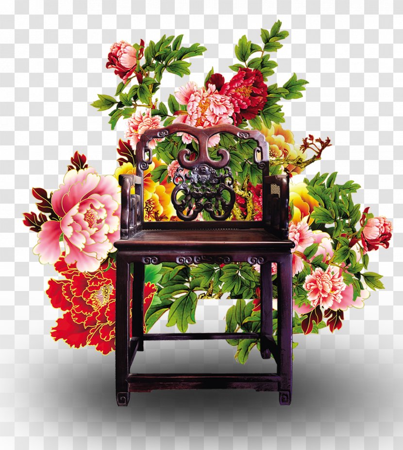 Moutan Peony Download Wallpaper - Plant - Rose Antique Chair Transparent PNG