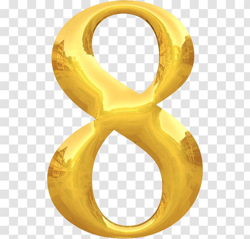 Number Numerology Download Clip Art - Horoscope - 8 Gold Transparent PNG