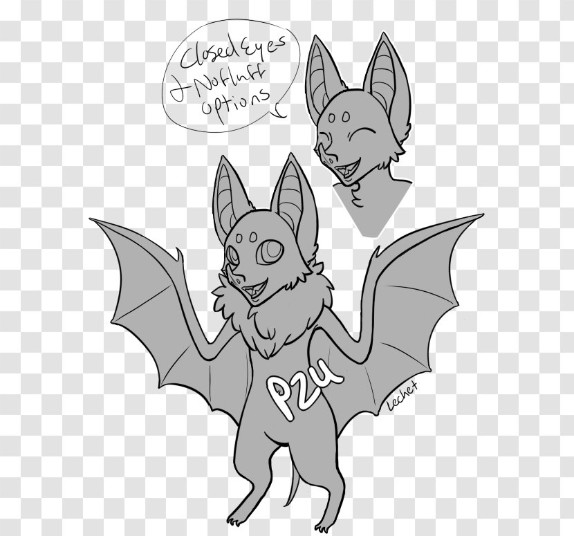 Bat Dog Line Art Drawing Transparent PNG