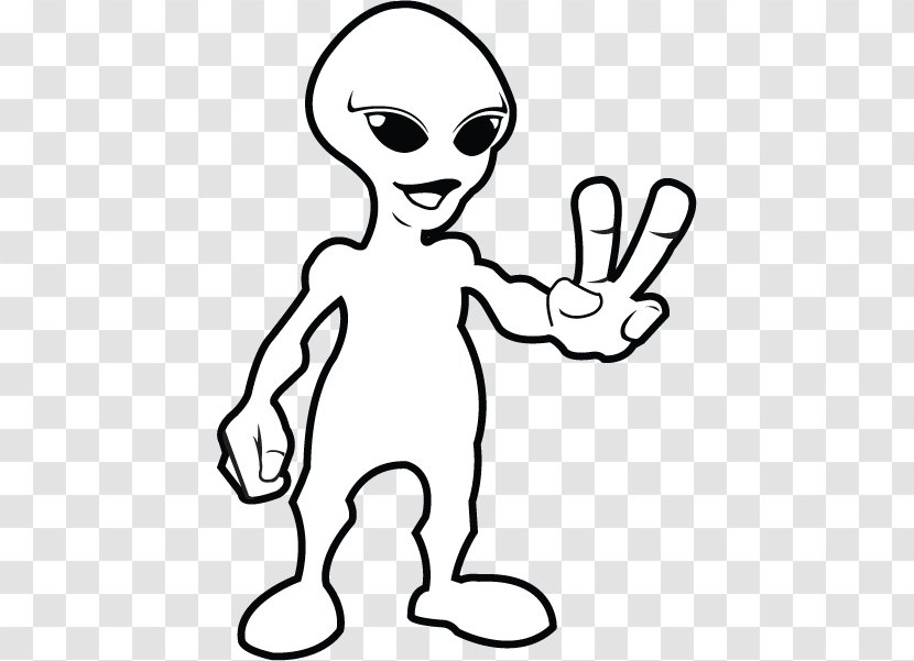 Black And White Alien Extraterrestrial Life Clip Art - Frame - Science Fiction Clipart Transparent PNG