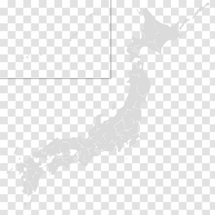 Japan Vector Graphics Map Image Illustration - Black And White Transparent PNG