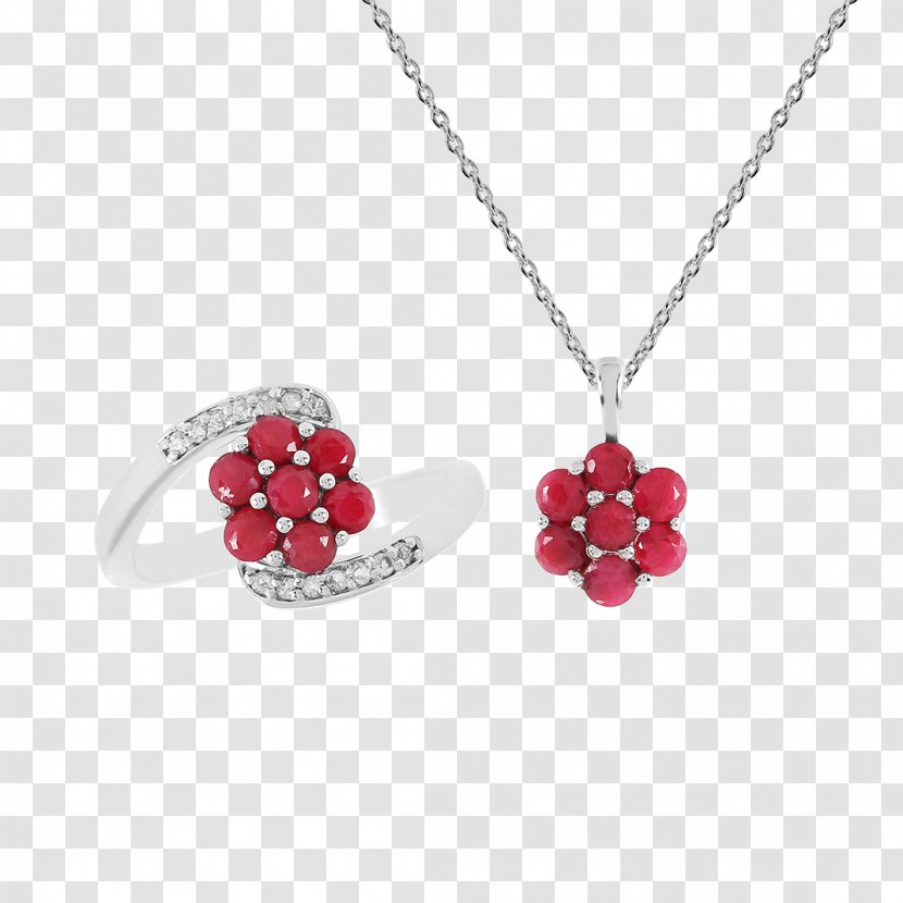 Ruby Necklace Ring Jewellery Bijou - Charms Pendants Transparent PNG
