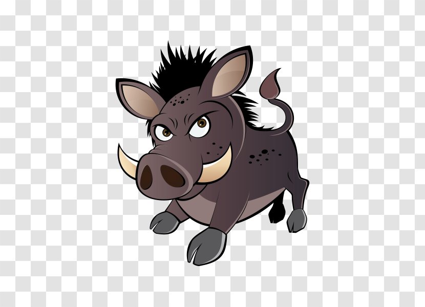 Wild Boar Common Warthog Royalty-free Cartoon - Mammal Transparent PNG