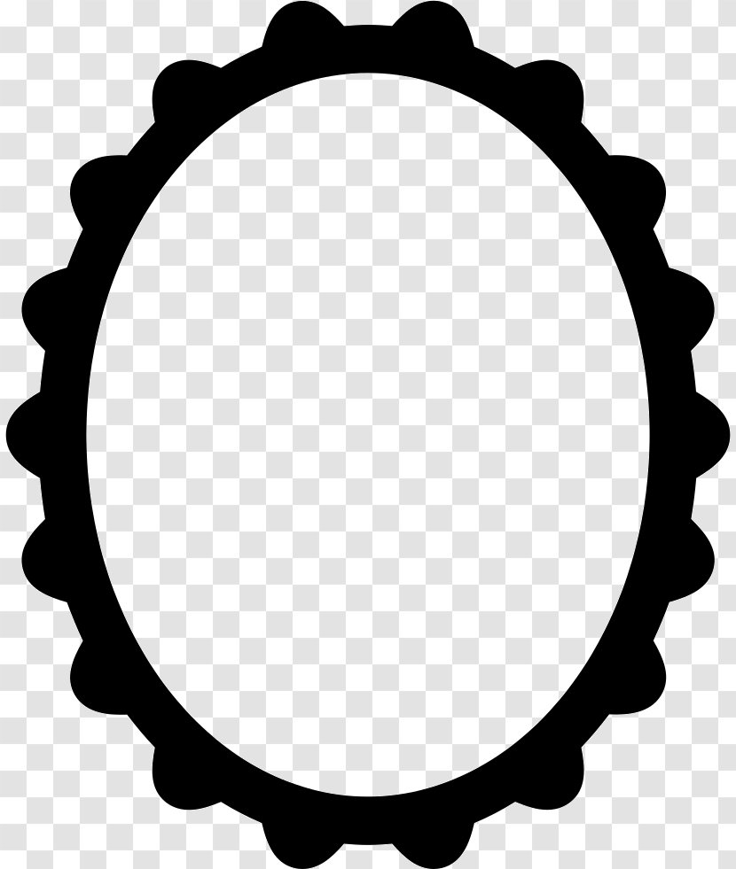 Oval Shape Clip Art - Black And White - Vector Frames Transparent PNG