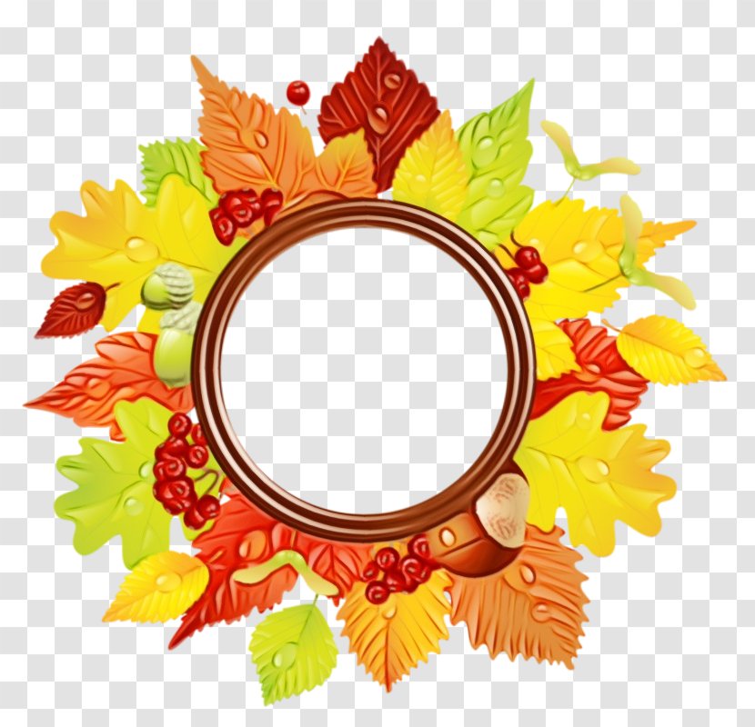 Watercolor Floral Background - Flower - Mirror Autumn Transparent PNG