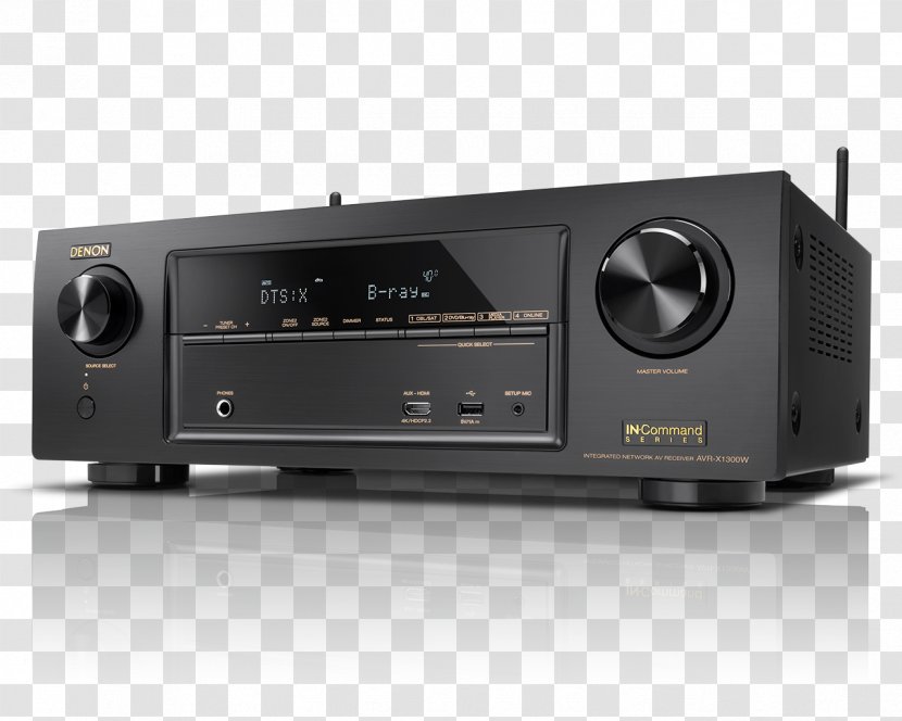 AV Receiver Denon AVR-X1300W Video Surround Sound - Technology - Home Stereo Cd Recorder Transparent PNG