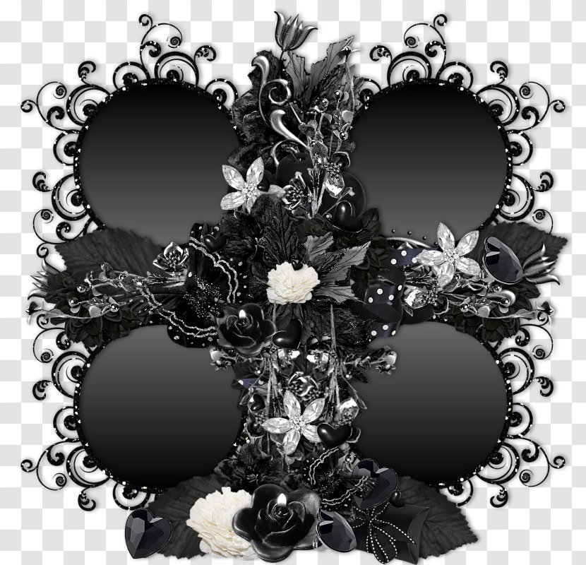 Pattern Flower Floral Design Black M - Bling Border Transparent PNG