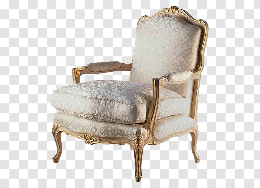Furniture Chair Rococo Interior Design Services Classic - Club - Continental Pattern Beige Sofa Wealth Transparent PNG