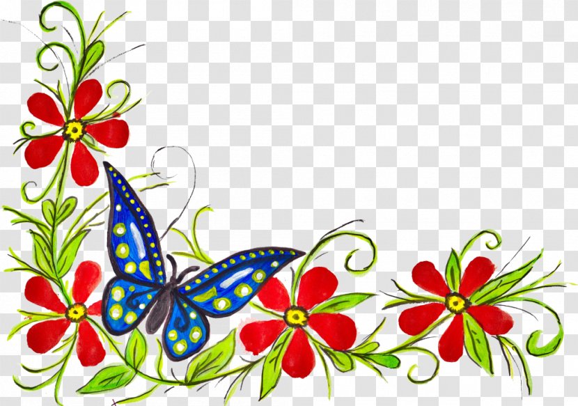Monarch Butterfly Clip Art Floral Design - Flowering Plant Transparent PNG