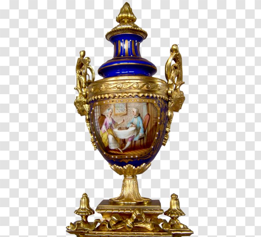 Vase Brass Porcelain Antique 01504 - Urn - Vintage Baroque Transparent PNG