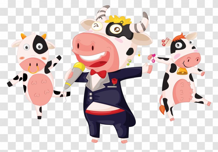 Cattle Singing Royalty-free Illustration - Flower - A Cow Transparent PNG