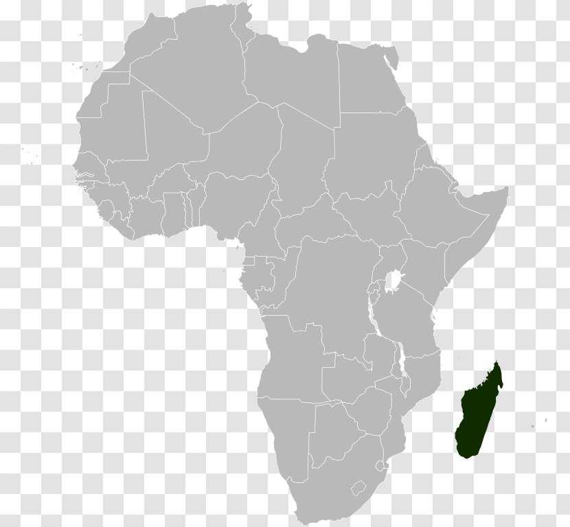 Africa Blank Map World - Mapa Polityczna - Madagascar Transparent PNG