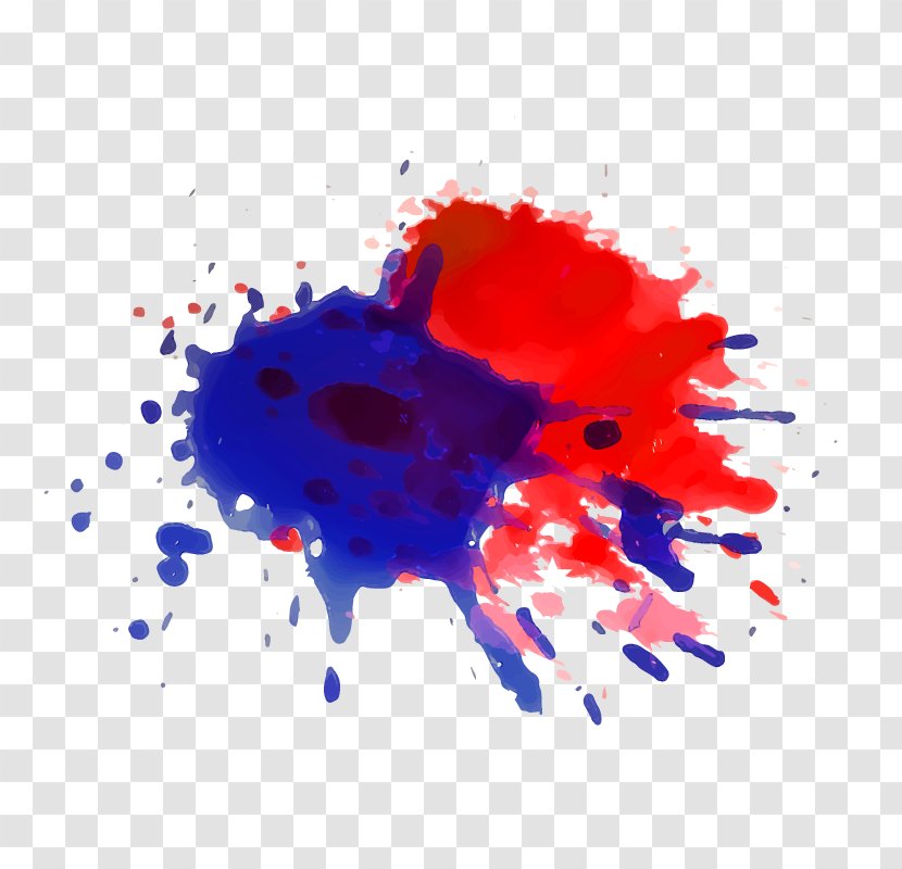 United States Red Blue Inkjet Printing - Flowering Plant - Vector And Ink Jet Transparent PNG