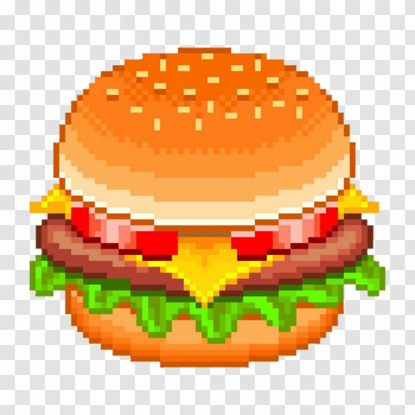 Hamburger Cheeseburger Fast Food Pixel Art - Burger King Transparent PNG