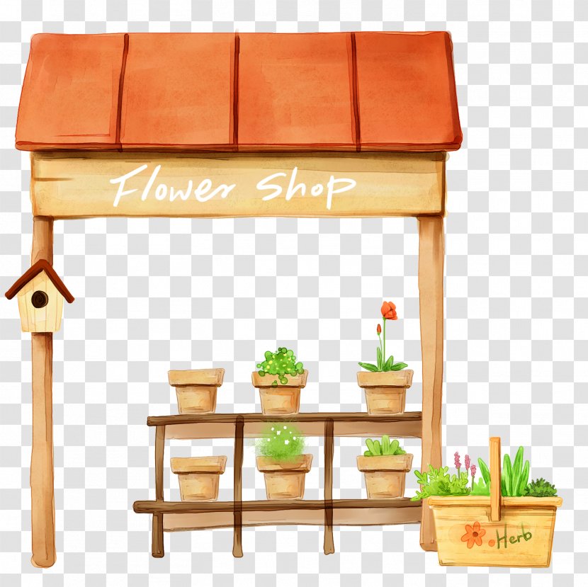 Hand-painted Flower Shop - Table - Computer Graphics Transparent PNG