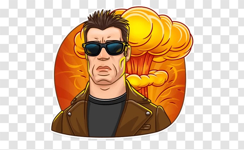 Arnold Schwarzenegger The Terminator Sticker Telegram YouTube - Forehead Transparent PNG