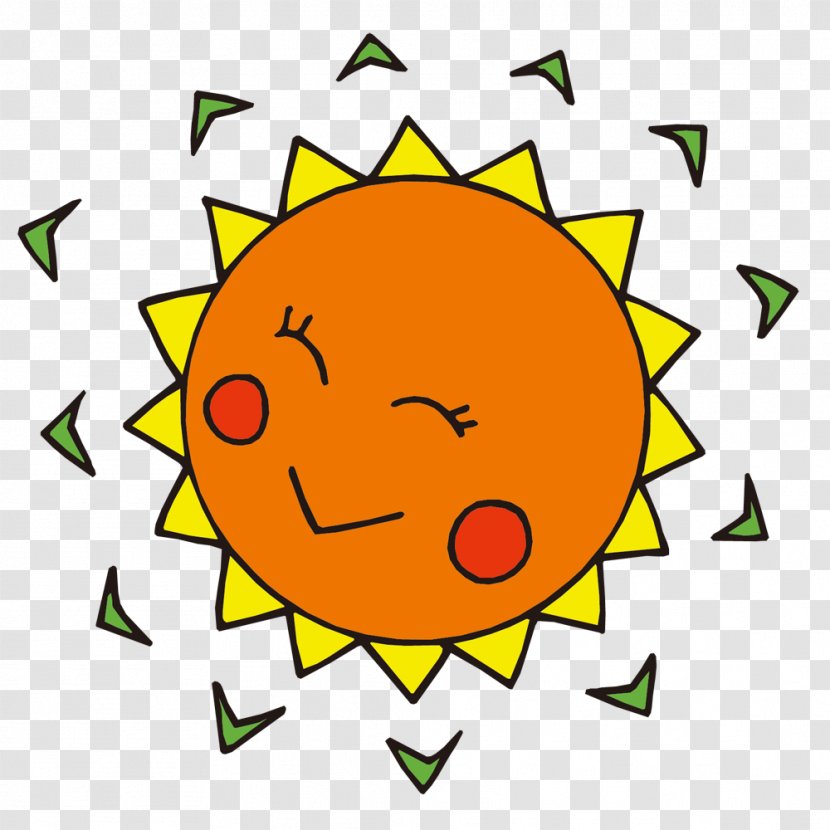 Cartoon Smile Illustration - Orange - Sun Transparent PNG