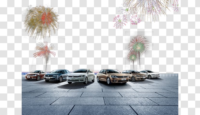 Luxury Vehicle Mid-size Car Compact Family - Fireworks Transparent PNG