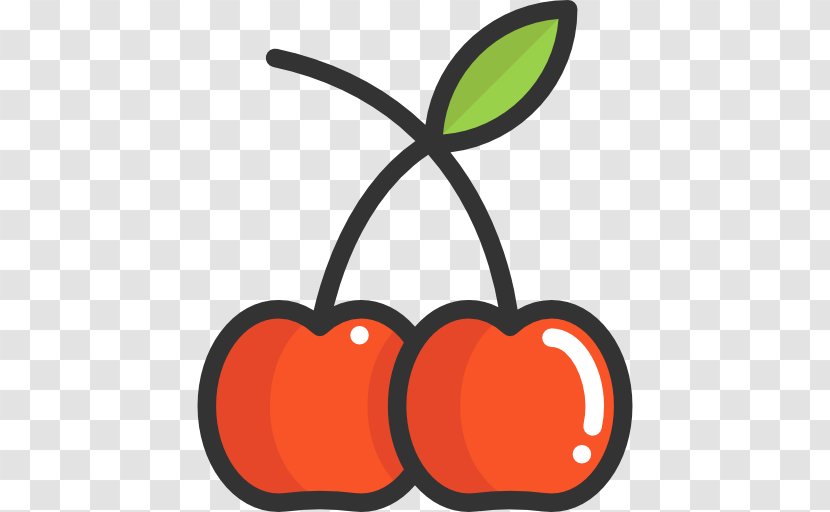 Organic Food Cherry Fruit - Cartoon Icon Transparent PNG